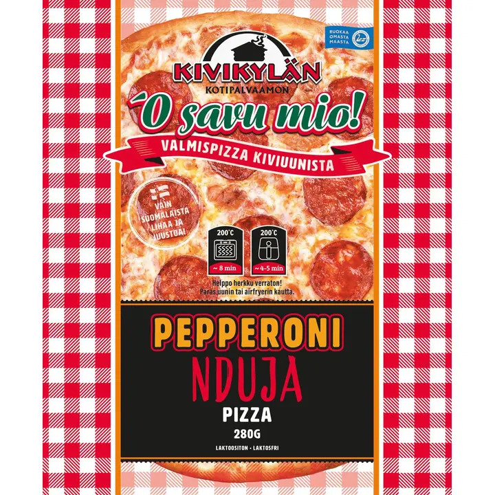 Kivikylän Pepperoni-nduja pizza 280g