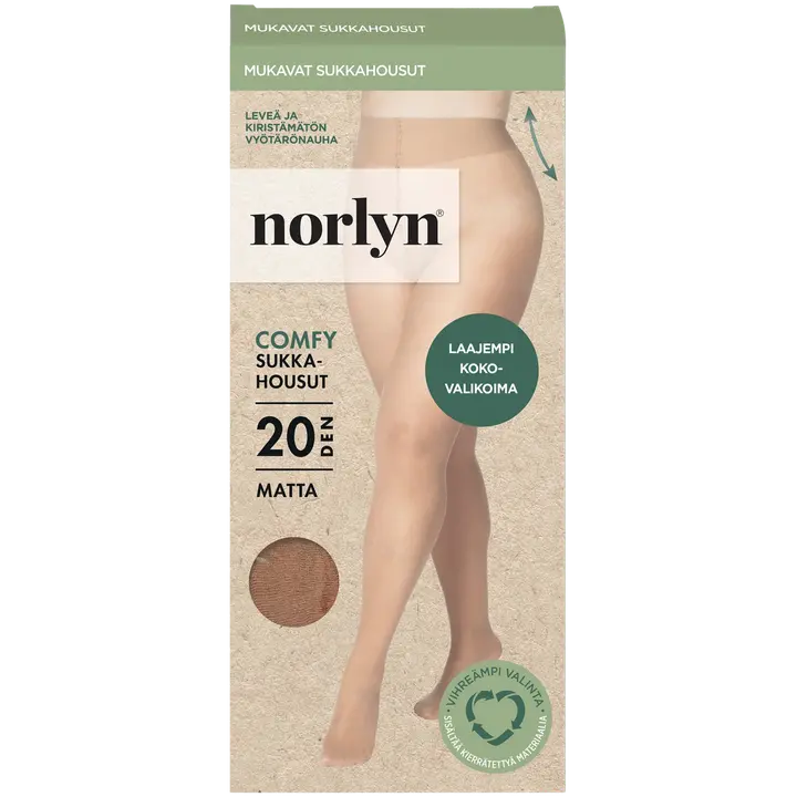 Norlyn naisten sukkahousut 20 den comfy Powder, koko 44-48