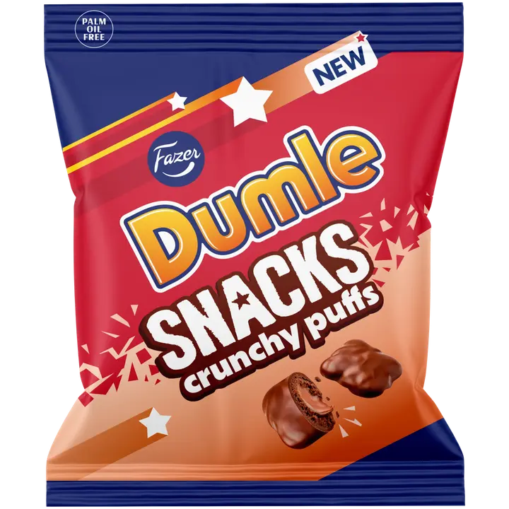 Fazer Dumle Snacks Crunchy puffs karkkipussi 140g