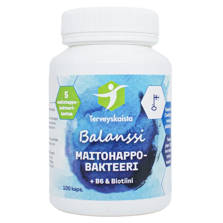 Terveyskaista Balanssi-maitohappobakteerivalmiste 100 kaps.