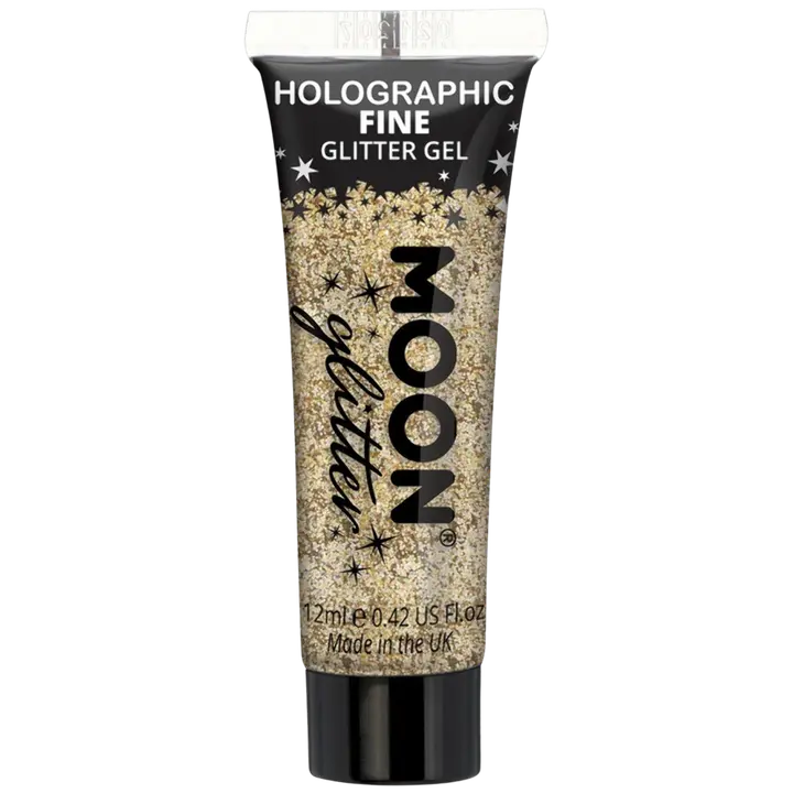 Moon Holografinen kulta glittergeeli hienojakoinen 12 ml