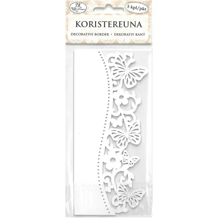 J.K. Primeco koristereuna Perhonen valkoinen 5 kpl