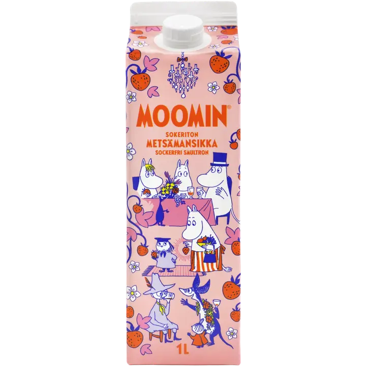 Moomin metsämansikkajuoma sokeriton 1L