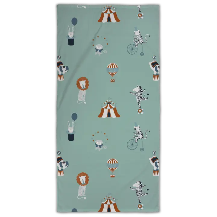 Ciraf lasten kylpypyyhe Sirkus 70x140 cm, vihreä