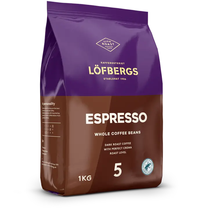 Löfbergs Espresso 1000 g Papukahvi Rainforest Alliance
