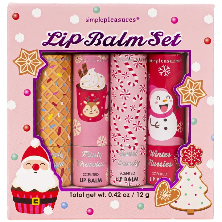 Simple Pleasures lahjapakkaus, huulivoide 4 kpl