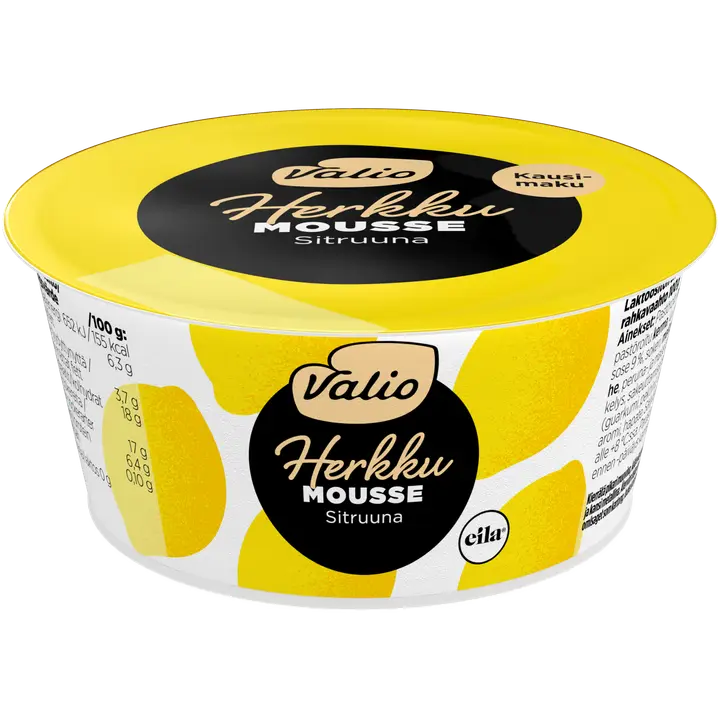 Valio Herkku mousse 100 g sitruuna laktoositon kausimaku