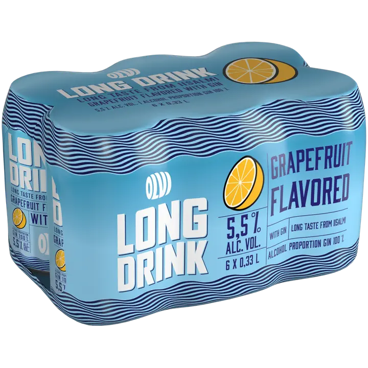 6xOLVI Long drink Grapefruit with gin 5,5 % 0,33 l tlk