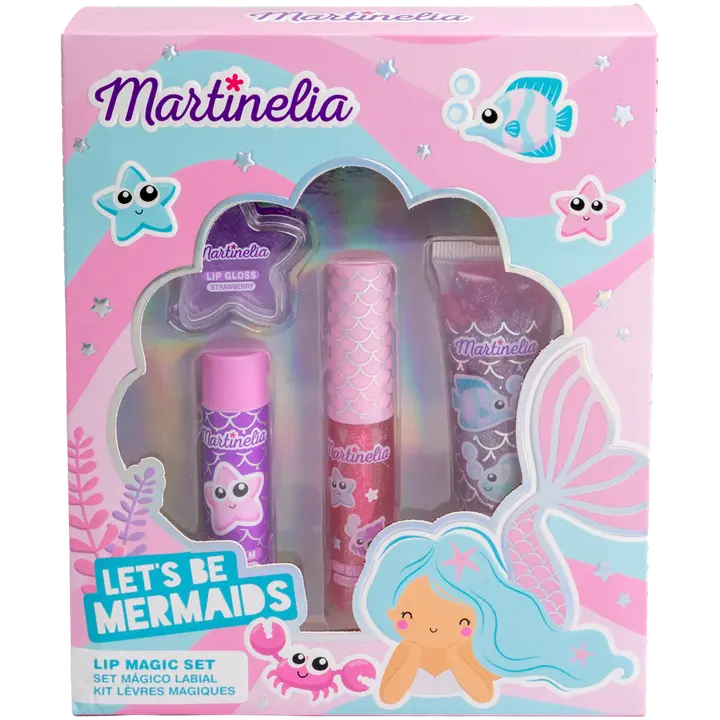 Martinelia Let's Be Mermaids Lip Magic Set: huulivoide, huulikiilto, swirly-huulikiilto, huulikiiltopurkki