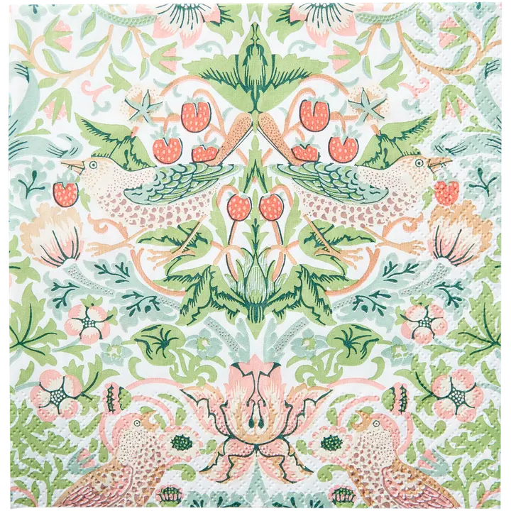 William Morris Strawberry Thief pastelli lautasliina 20kpl/24cm