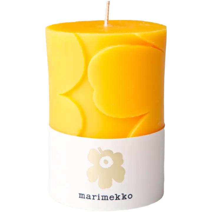 Marimekko Unikko keltainen pöytäkynttilä 1kpl/6,5x10cm