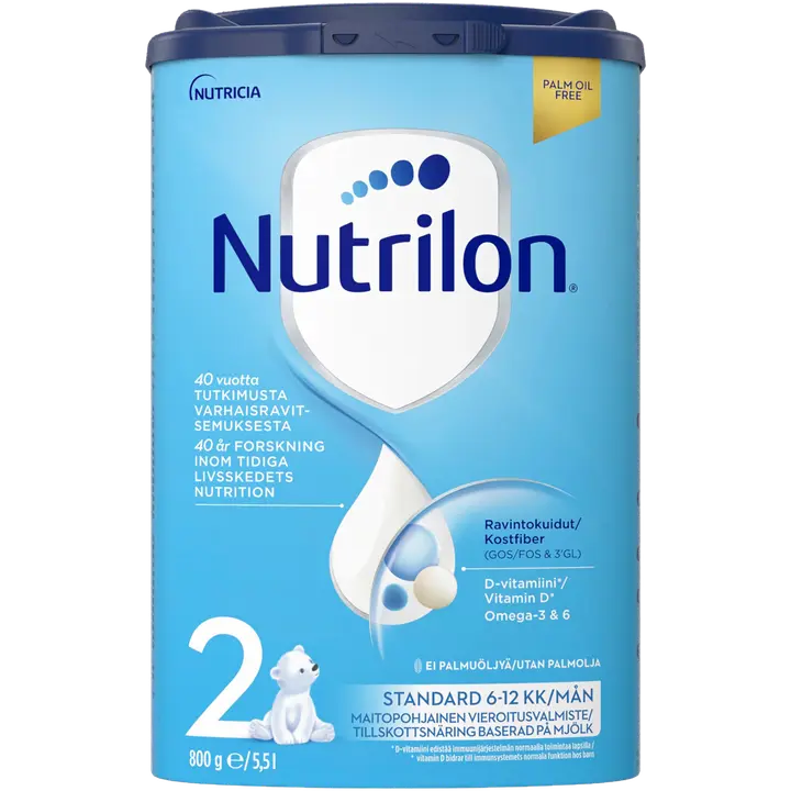 Nutrilon Standard 2 800g, maitopohjainen vieroitusvalmistejauhe 6-12 kk