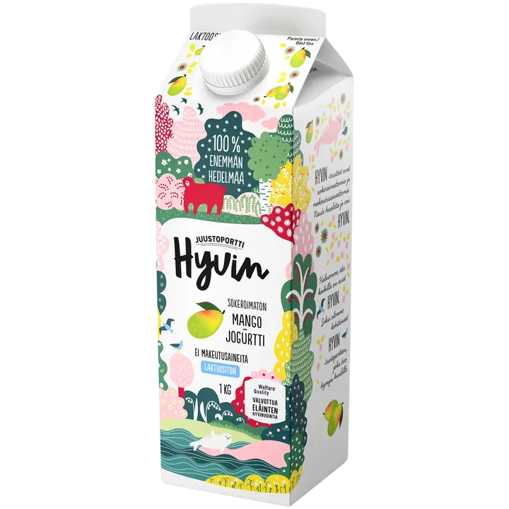 Juustoportti Hyvin jogurtti 1 kg mango laktoositon
