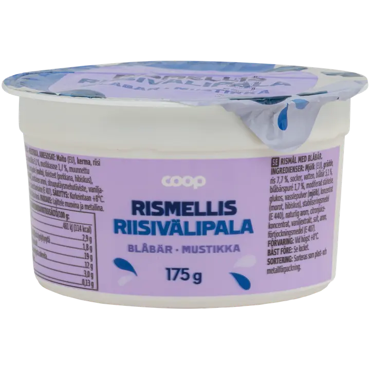 Coop riisivälipala mustikka 175 g