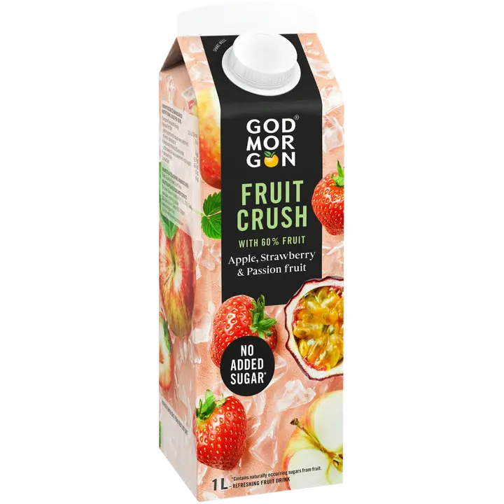 God Morgon Fruit Crush Omena & mansikka & passionhedelmä mehujuoma 1 L