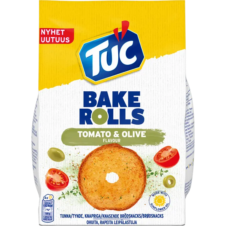 TUC  Bake Rolls Tomato Olives leipälastut 150g