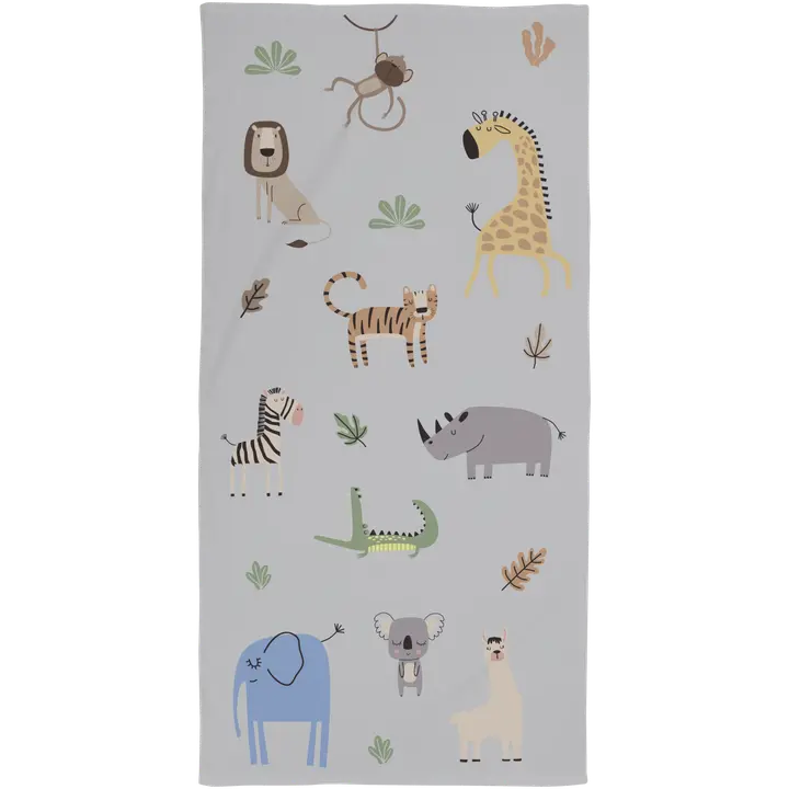 Ciraf lasten kylpypyyhe Safarin eläimet harmaa
