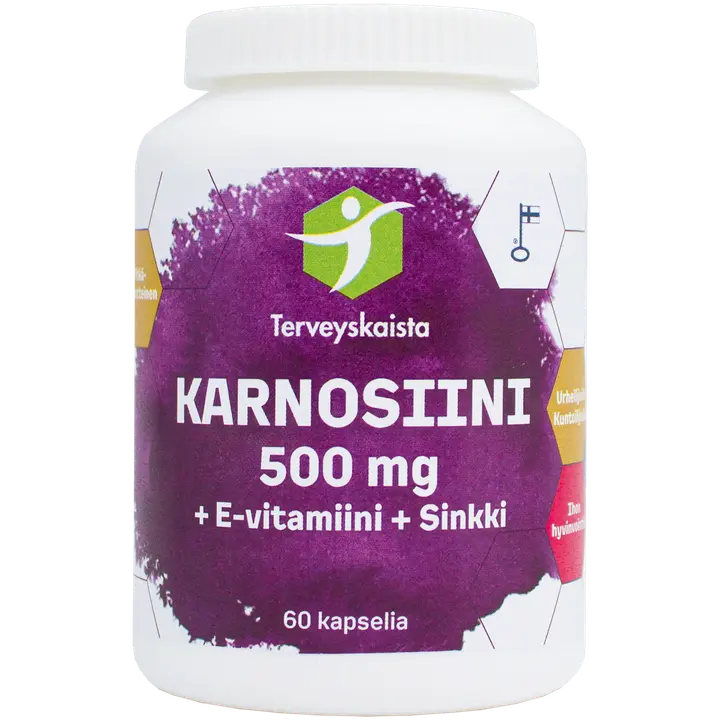 Terveyskaista Karnosiini + E-vitamiini + Sinkki 60 kaps.