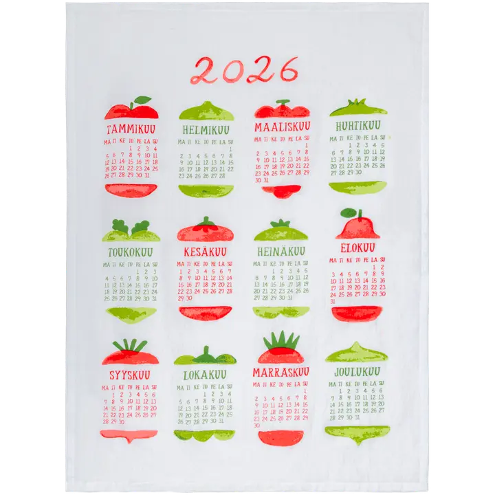 House keittiöpyyhe Kalenteri 2026 Veggies, PatternLab