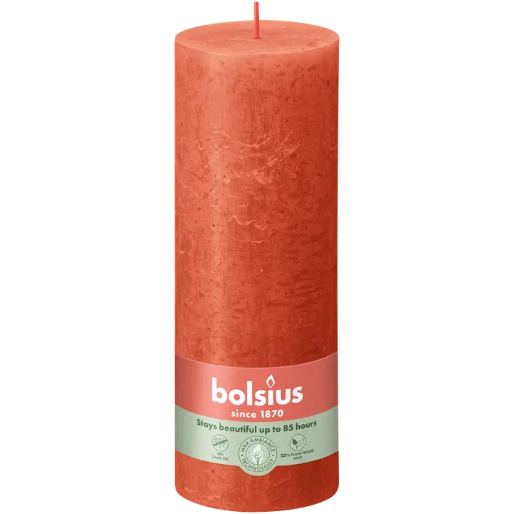 Bolsius – rustiikkinen pöytäkynttilä – oranssi – 19 cm