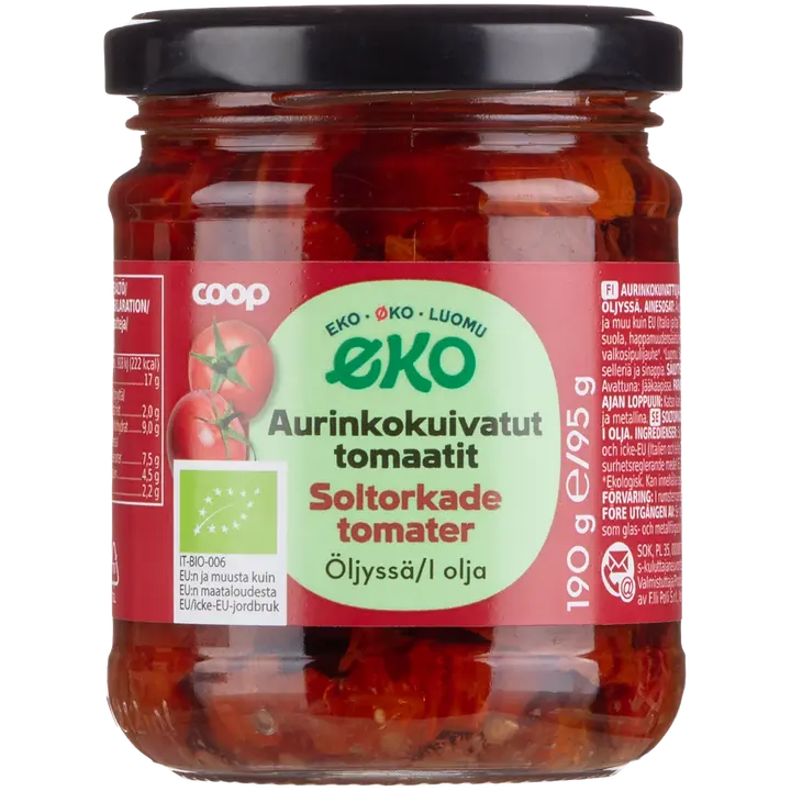 Coop Eko aurinkokuivattu tomaatti luomu 190/95 g