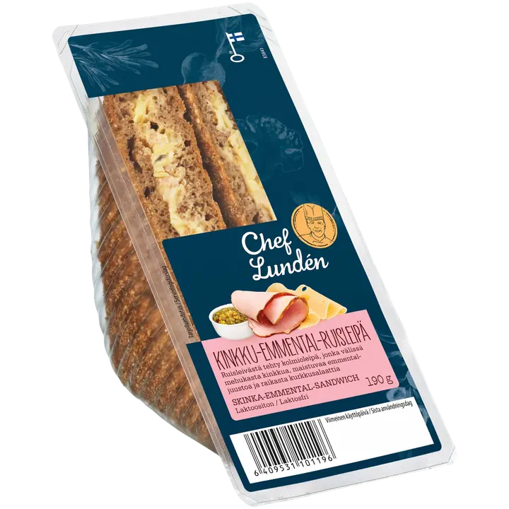 Chef Lundén Kinkku-emmental-ruiskolmioleipä 190 g