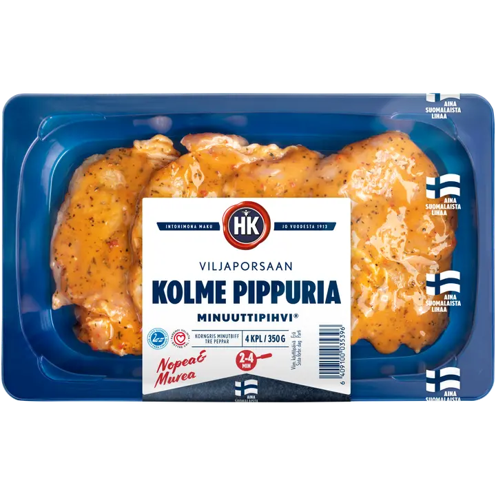 HK Viljaporsaan Minuuttipihvi ® Kolme Pippuria  350g