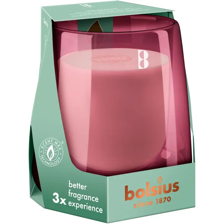 Bolsius – CleanLight-aloituspakkaus – pidike ja täyttöpakkaus, tuoksuna Cedarwood & Vetiver - syvän vaaleanpunainen