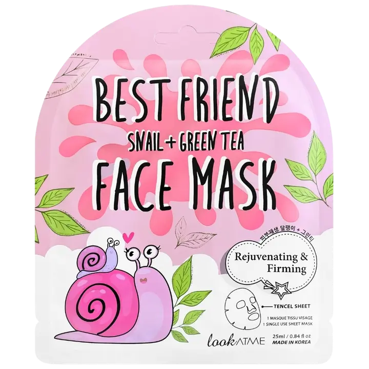 Look At Me Best Friend  (Snail + Green Tea) Tencel-kangasnaamio