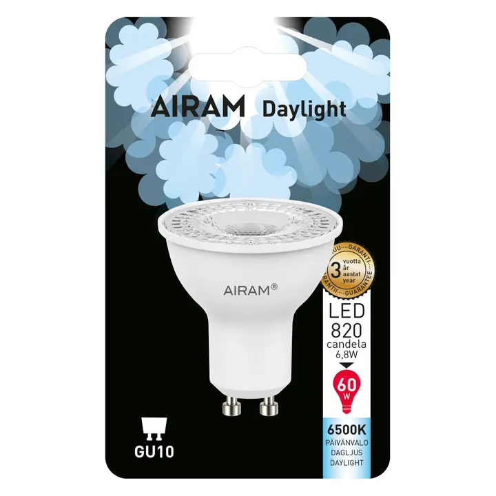 Airam Led päivänvalo PAR16 4,5W GU10 6500K