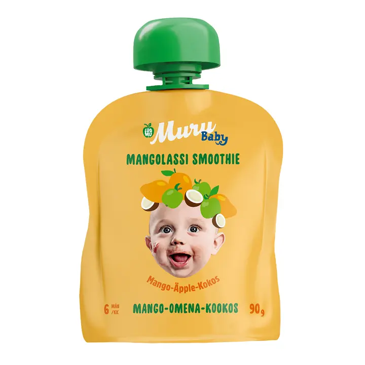 Muru Baby  Mangolassi Smoothie 6 kk  Luomu mango-omena-kookos 90 g
