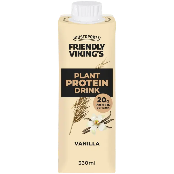 Juustoportti Friendly Viking's kasviproteiinijuoma vanilja UHT 330 ml