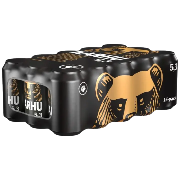 15-pack Karhu Lager olut 5,3% tölkki 0,33 L