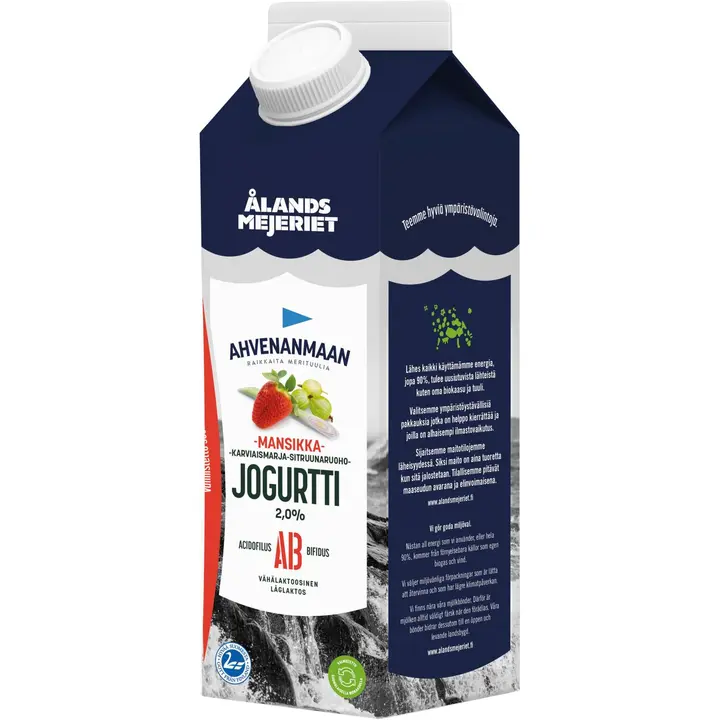 Ahvenanmaan Mansikka-karviaismarja-sitruunaruohojogurtti 1kg