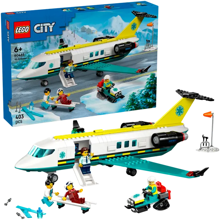 LEGO® City Big Vehicles 60465 Pelastuslaitoksen ambulanssilentokone