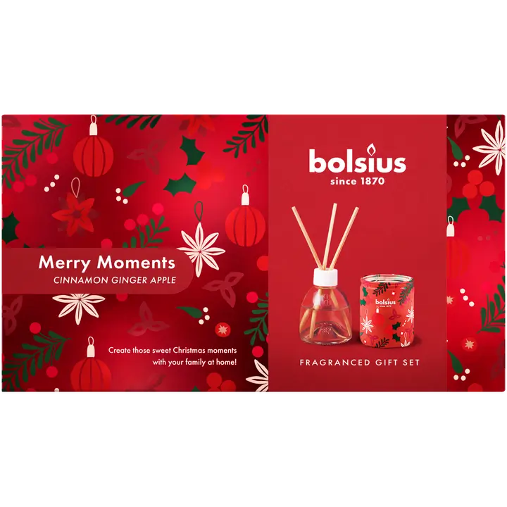 Bolsius - True Glow -  giftset - tuoksukynttilä lasissa, huonetuoksu - Merry Moments