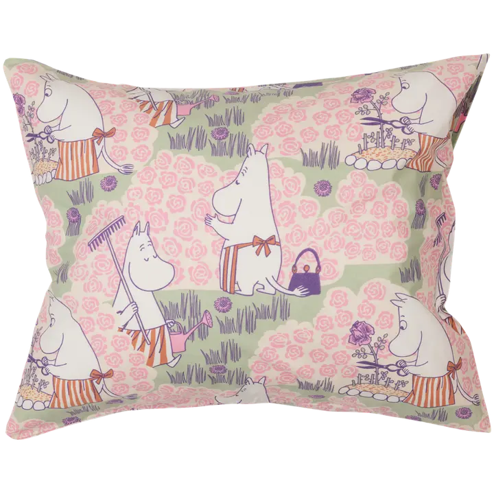 Moomin Arabia  Muumi tyynyliina 50x60cm Ruusutarha  GOTS