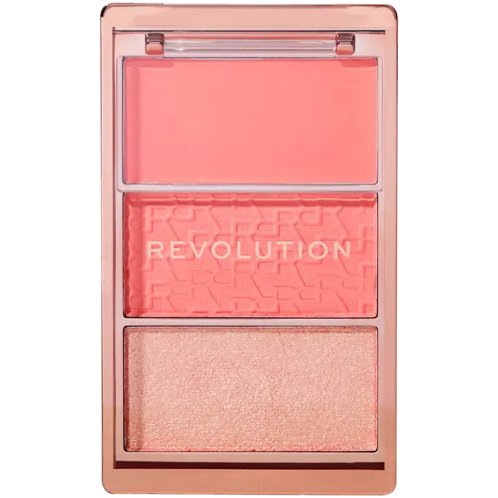 Makeup Revolution poskipuna- ja korostusmeikkipaletti 3 sävyä authentic peach
