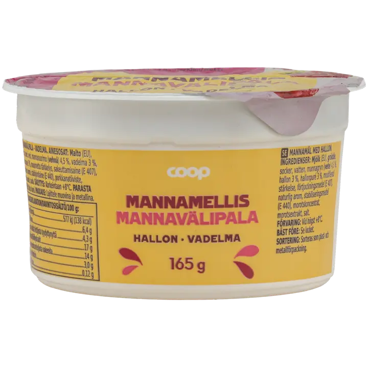 Coop mannavälipala vadelma 165 g