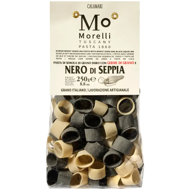 Morelli kuviopasta mustekala Calamari 250 g