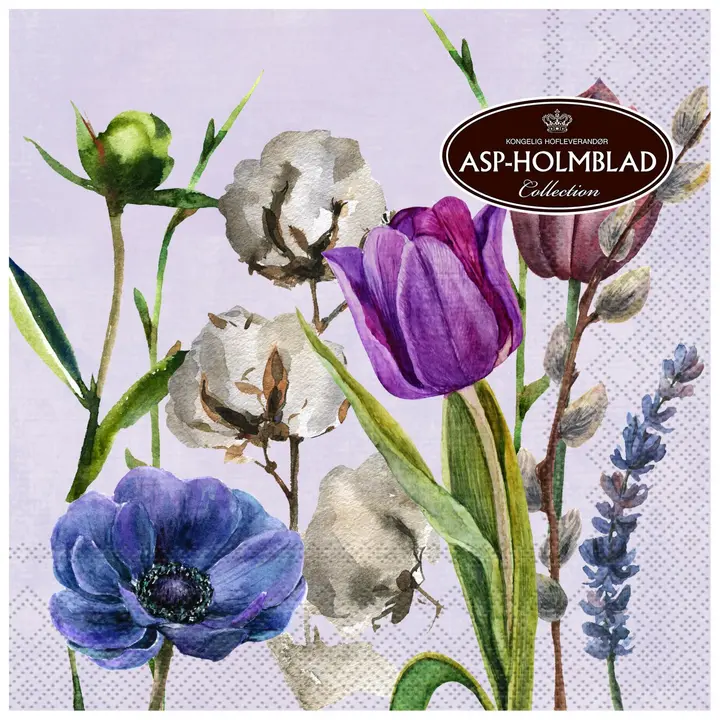 Lautasliina kukka mix laventeli 33cm