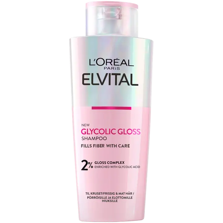 L'Oréal Paris Elvital Glycolic Gloss shampoo kiillottomille hiuksille 200ml
