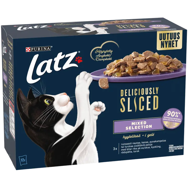 Latz Deliciously Sliced 12x80 Mixed lajitelma kissanruoka