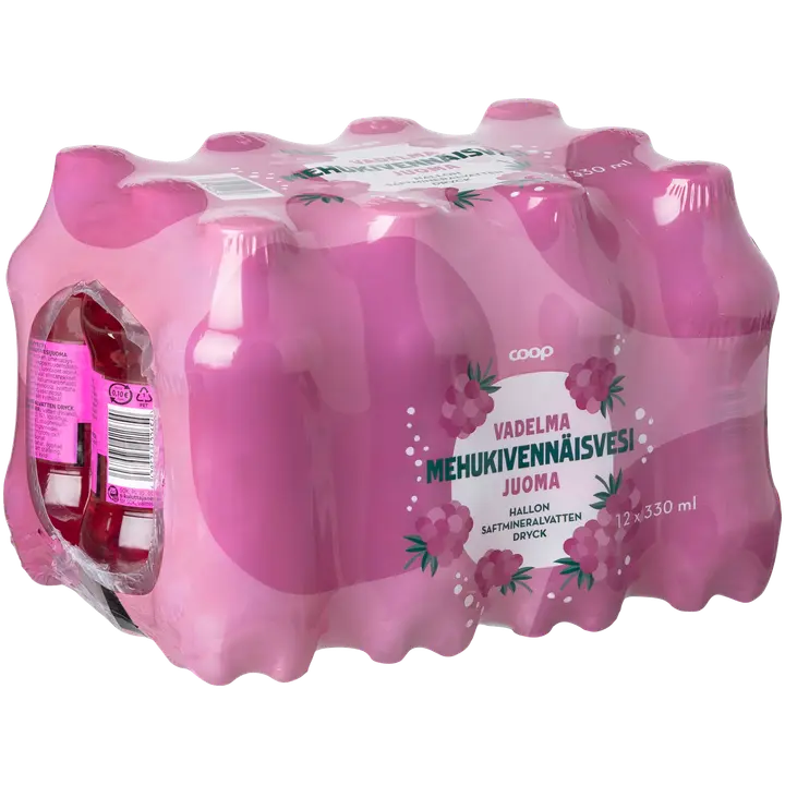 12 x Coop Vadelma mehukivennäisvesijuoma 330 ml