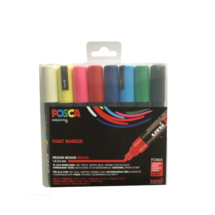 Uni Posca maalikynäsarja PC-5M 8 kynää
