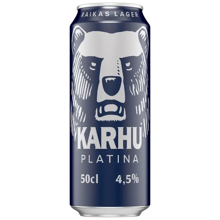 Karhu Platina Lager olut 4,5 til-% tölkki 0,5 L