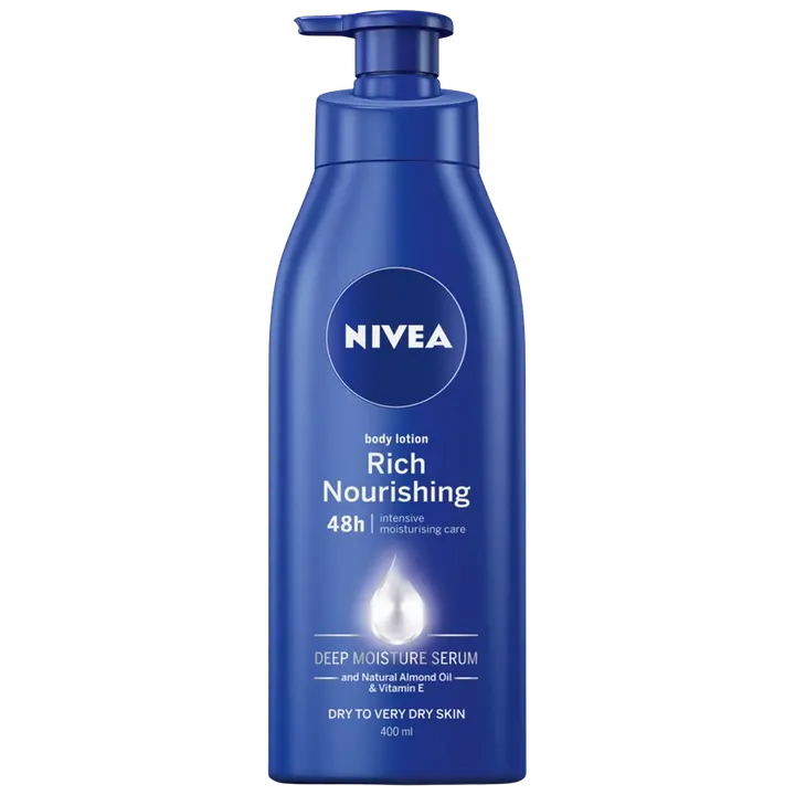NIVEA 400ml Rich Nourishing Body Milk -vartalovoide pumpulla