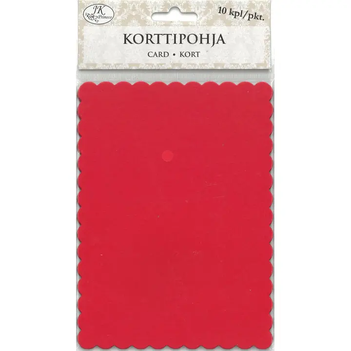 J.K. Primeco Korttipohja koristereuna pun. 10kpl/pkt