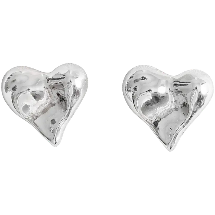 Cailap Nappikorvakorut sydän hopeanvärinen