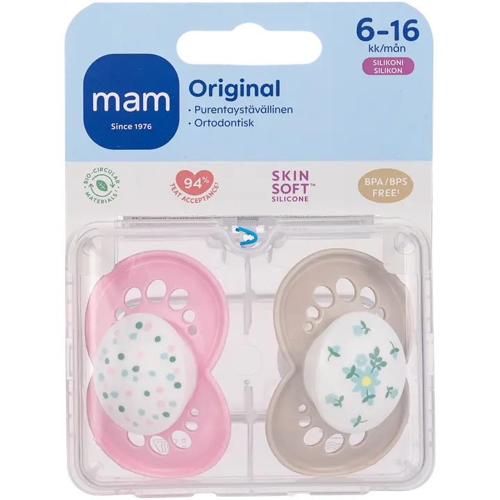 MAM Original 2kpl Silk Teat 6-16kk silikonitutti